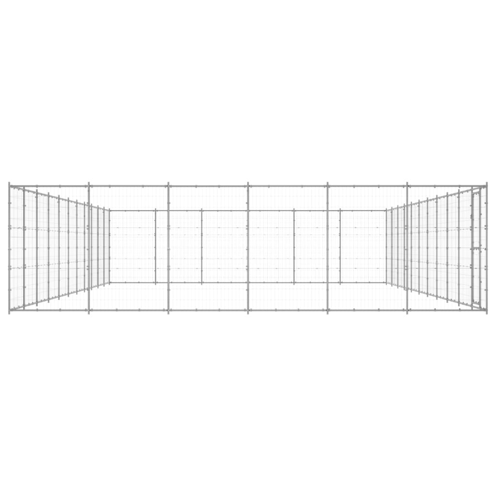 Outdoor Dog Kennel Galvanised Steel 79.86 m²