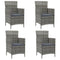 Garden Chairs with Cushions 4 pcs Poly Rattan Grey