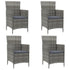 Garden Chairs with Cushions 4 pcs Poly Rattan Grey