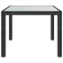 Garden Table 90x90x75 cm Tempered Glass and Poly Rattan Black