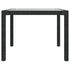 Garden Table 90x90x75 cm Tempered Glass and Poly Rattan Black