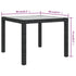 Garden Table 90x90x75 cm Tempered Glass and Poly Rattan Black