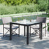 Garden Table 90x90x75 cm Tempered Glass and Poly Rattan Black