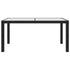 Garden Table 150x90x75 cm Tempered Glass and Poly Rattan Black