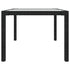 Garden Table 150x90x75 cm Tempered Glass and Poly Rattan Black