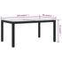 Garden Table 150x90x75 cm Tempered Glass and Poly Rattan Black