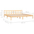 Bed Frame without Mattress Solid Wood 183x203 cm King