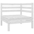 3 Piece Garden Lounge Set White Solid Wood Pine