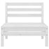 3 Piece Garden Lounge Set White Solid Wood Pine