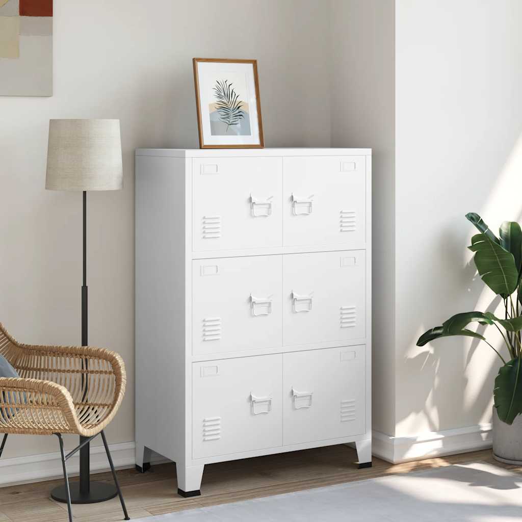 Industrial Storage Chest White 75x40x115 cm Metal