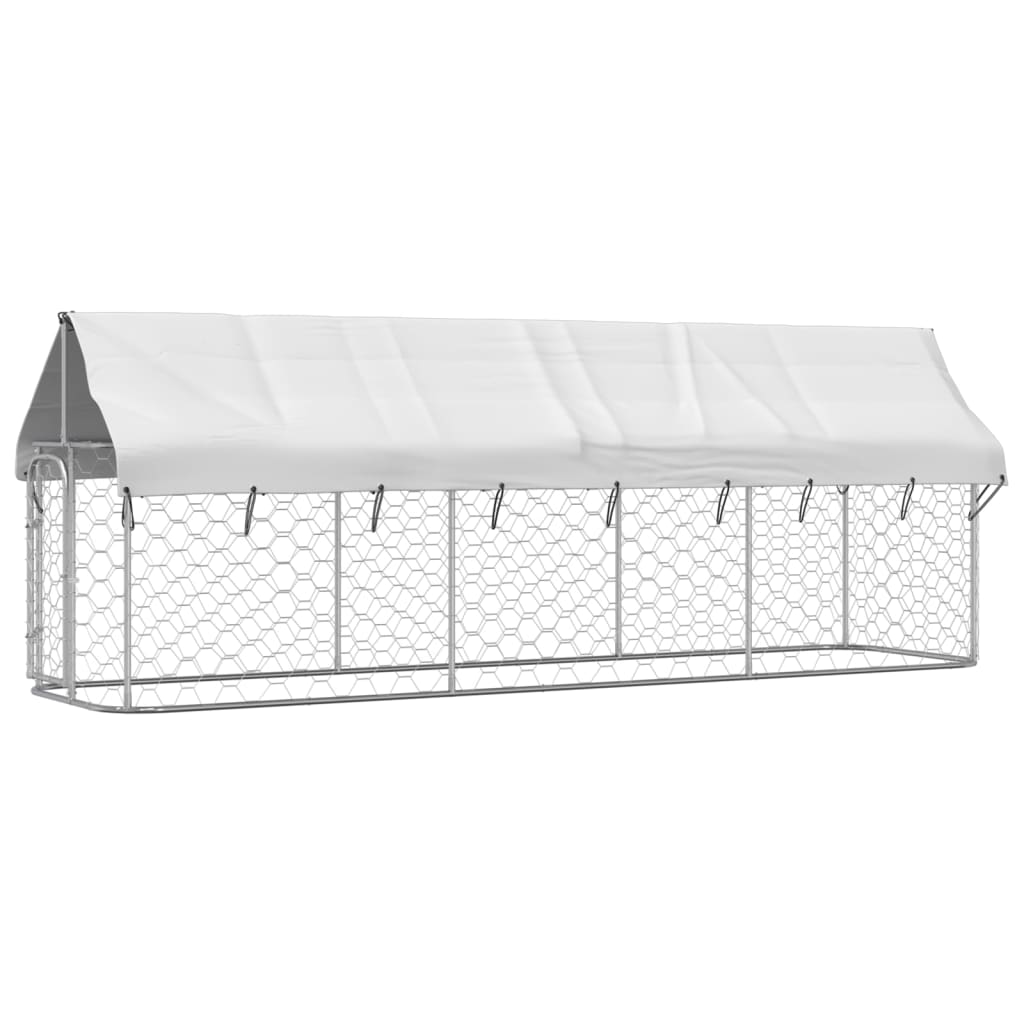 Outdoor Dog Kennel with Roof 400x100x150 cm