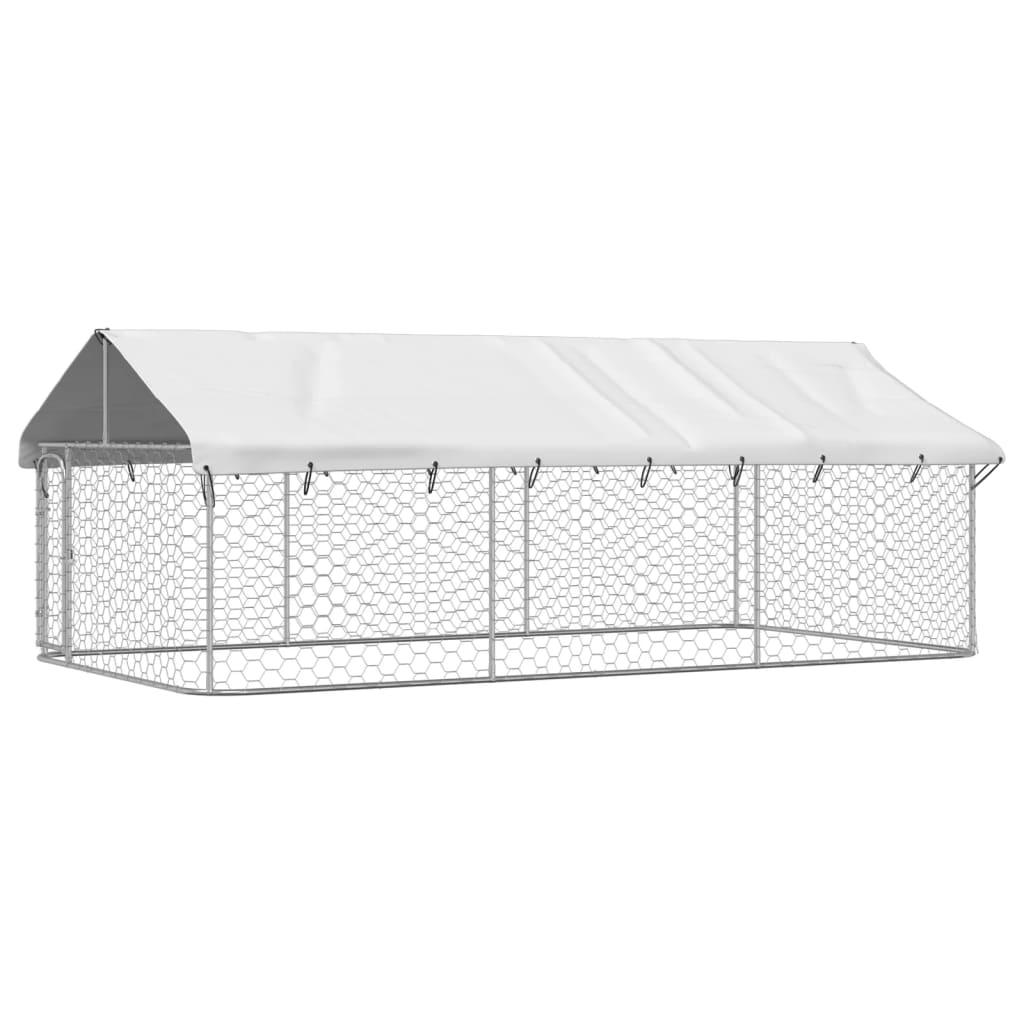 Outdoor Dog Kennel with Roof 400x200x150 cm