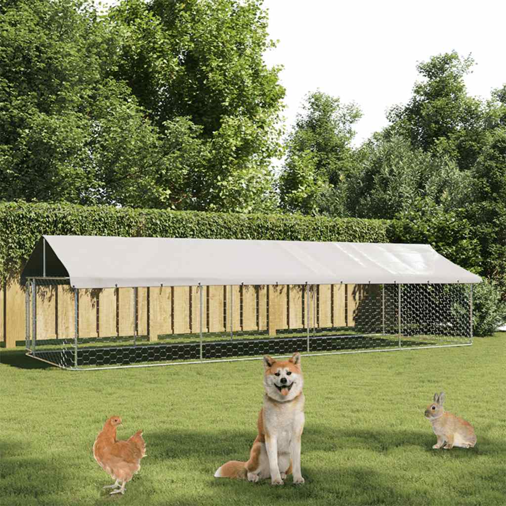 Outdoor Dog Kennel with Roof 600x200x150 cm