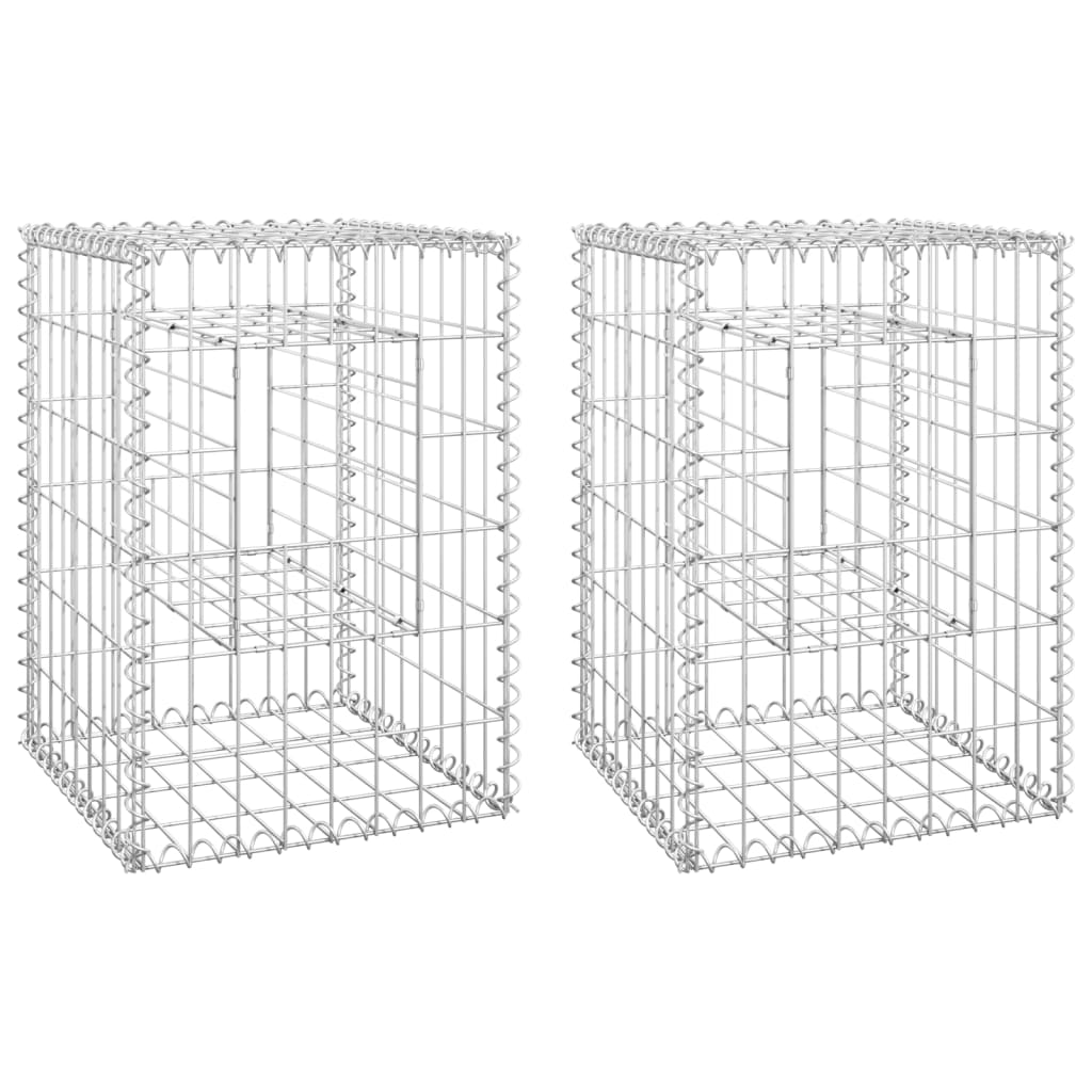 Gabion Basket Posts 2 pcs 40x40x60 cm Iron