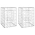 Gabion Basket Posts 2 pcs 40x40x60 cm Iron