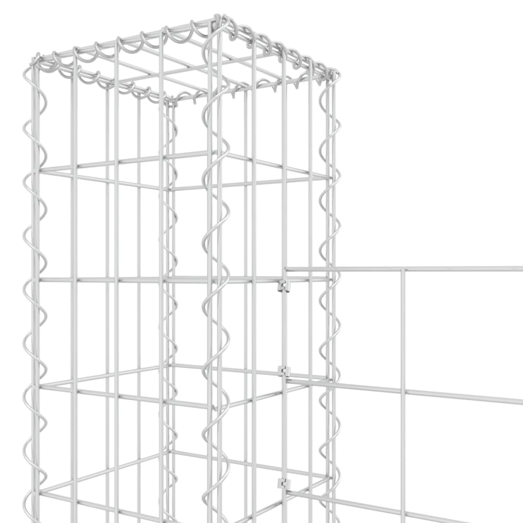 U-shape Gabion Basket with 8 Posts Iron 860x20x200 cm