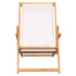 Folding Beach Chair Solid Wood Teak Cream