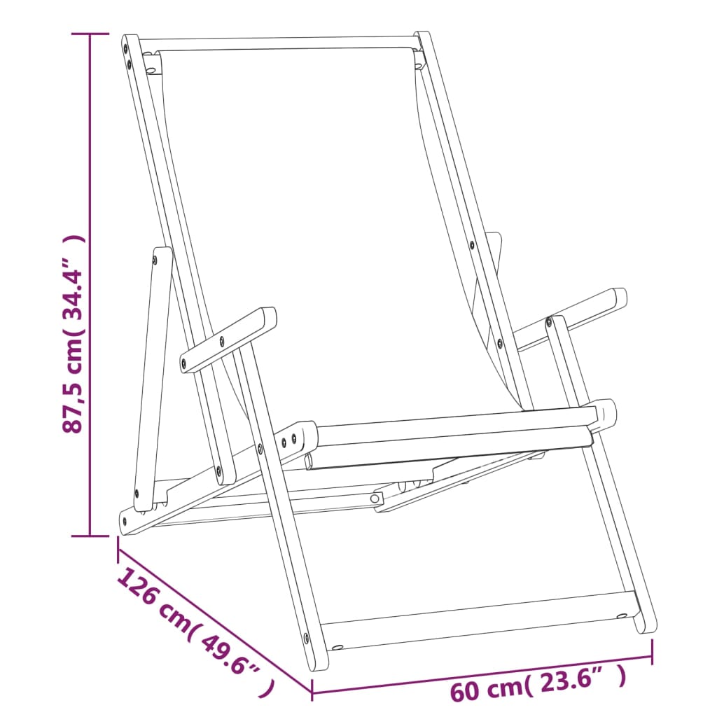 Folding Beach Chair Solid Wood Teak Cream