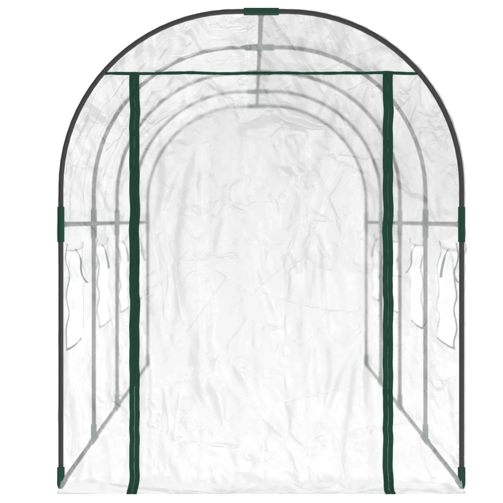 Greenhouse Transparent 160x400x190 cm PVC&Powder-coated Steel