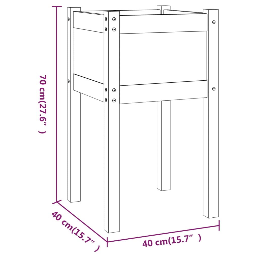 Garden Planters 2 pcs 40x40x70 cm Solid Pinewood