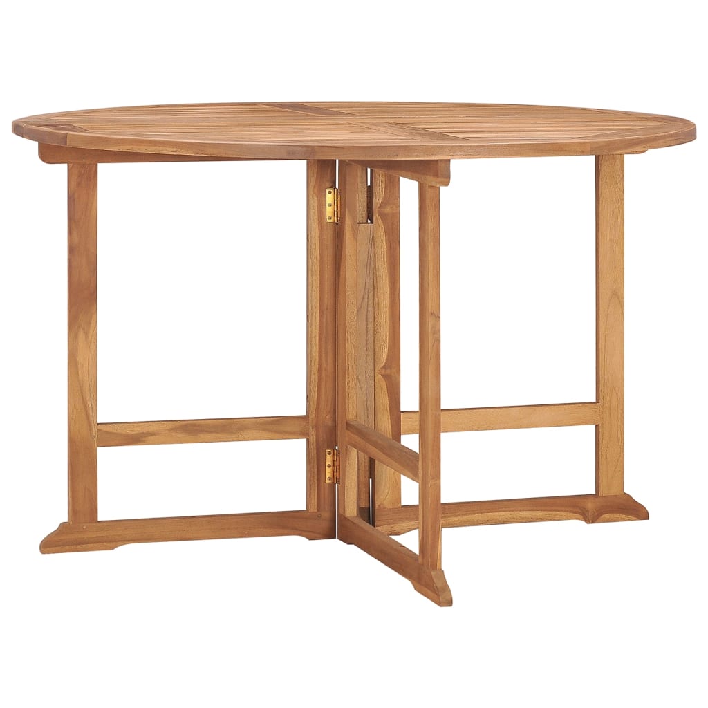 Folding Garden Dining Table Ø110x75 cm Solid Wood Teak