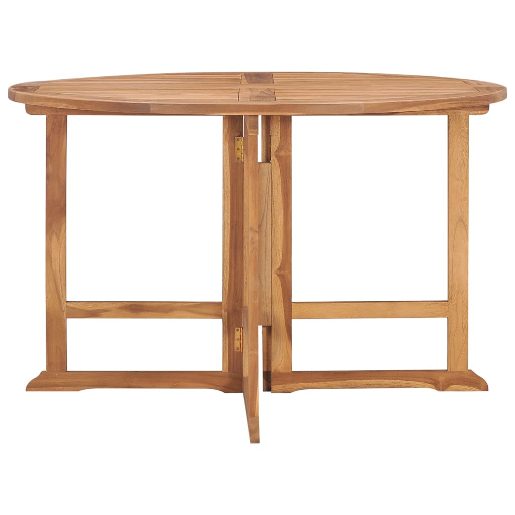 Folding Garden Dining Table Ø110x75 cm Solid Wood Teak