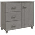 Sideboard "HAMAR" Light Grey 90x40x80 cm Solid Pinewood