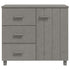 Sideboard "HAMAR" Light Grey 90x40x80 cm Solid Pinewood