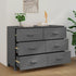 Sideboard "HAMAR" Dark Grey 113x40x80 cm Solid Wood Pine