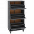 Shoe Cabinet "HAMAR" Dark Grey 59.5x35x117 cm Solid Wood Pine