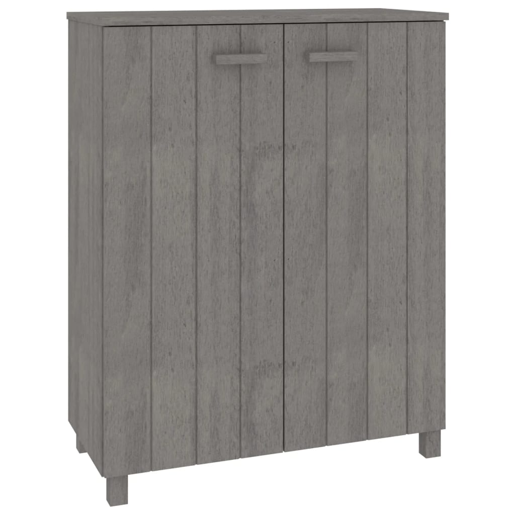 Shoe Cabinet "HAMAR" Light Grey 85x40x108 cm Solid Wood Pine