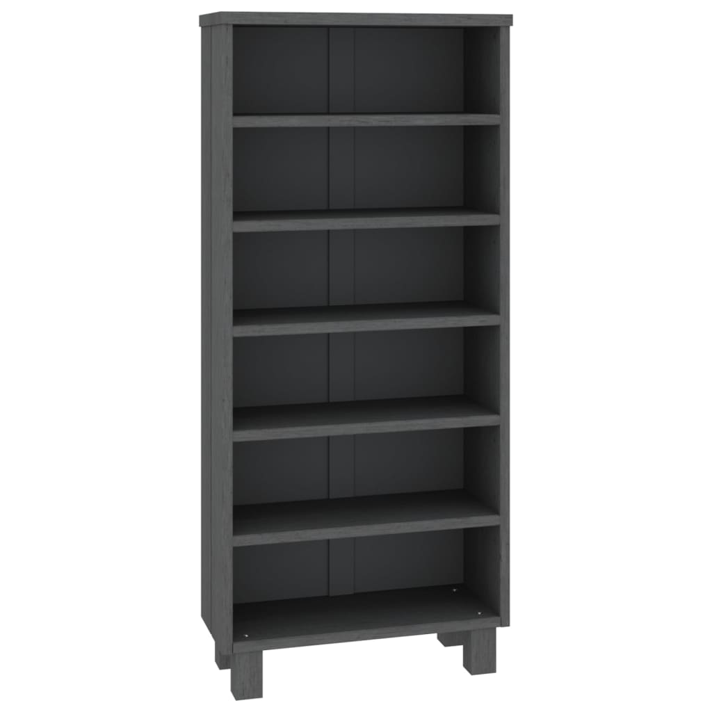 CD Cabinet "HAMAR" Dark Grey 45x18x100 cm Solid Wood Pine