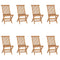 Folding Garden Chairs 8 pcs Solid Wood Teak