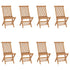 Folding Garden Chairs 8 pcs Solid Wood Teak