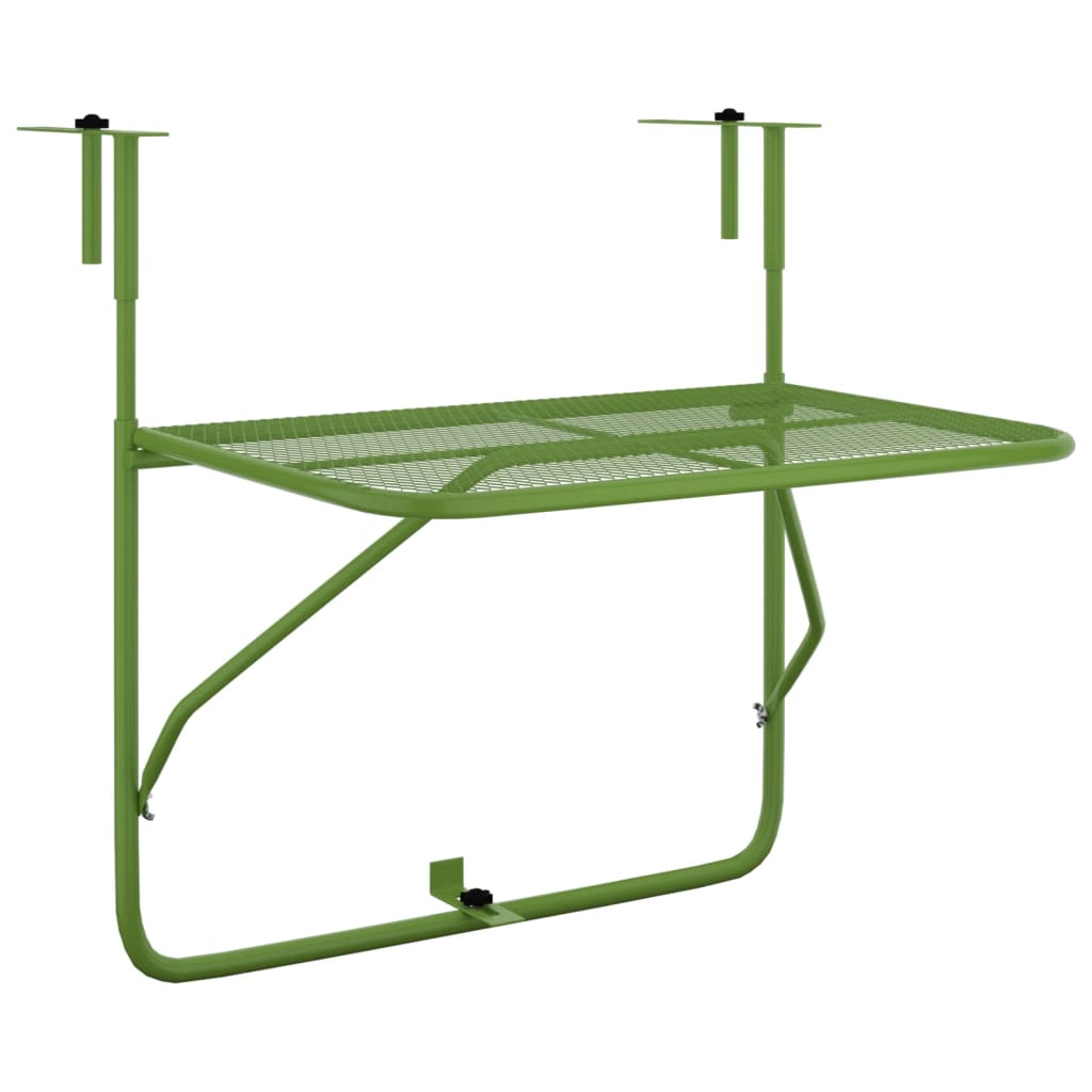 Balcony Table Green 60x40 cm Steel