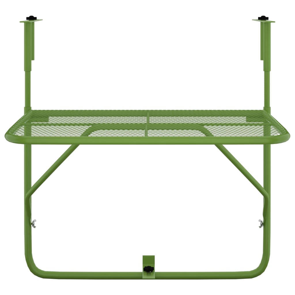 Balcony Table Green 60x40 cm Steel