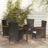 5 Piece Outdoor Dining Set with Cushions Poly Rattan Black