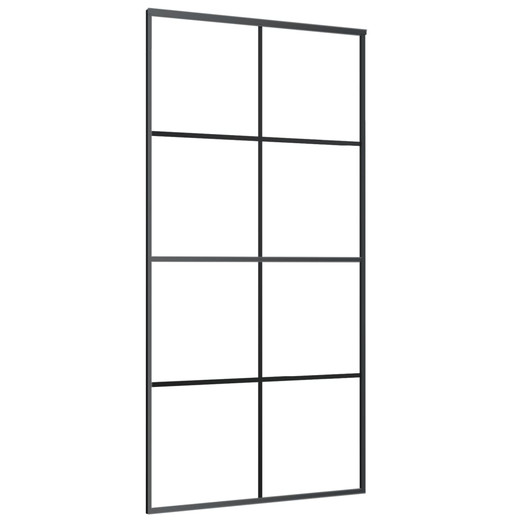 Sliding Door Frosted ESG Glass and Aluminium 102.5x205 cm Black