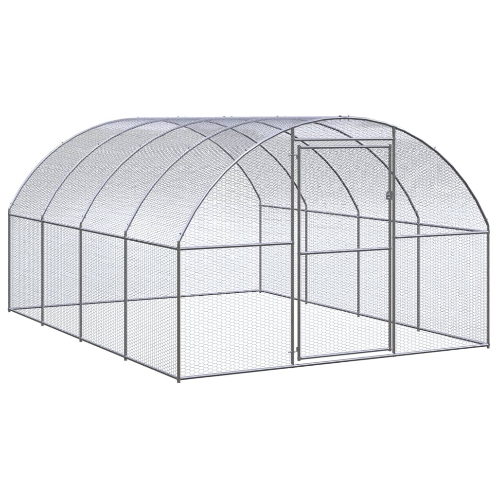 Outdoor Chicken Coop 3x4x2 m Galvanised Steel