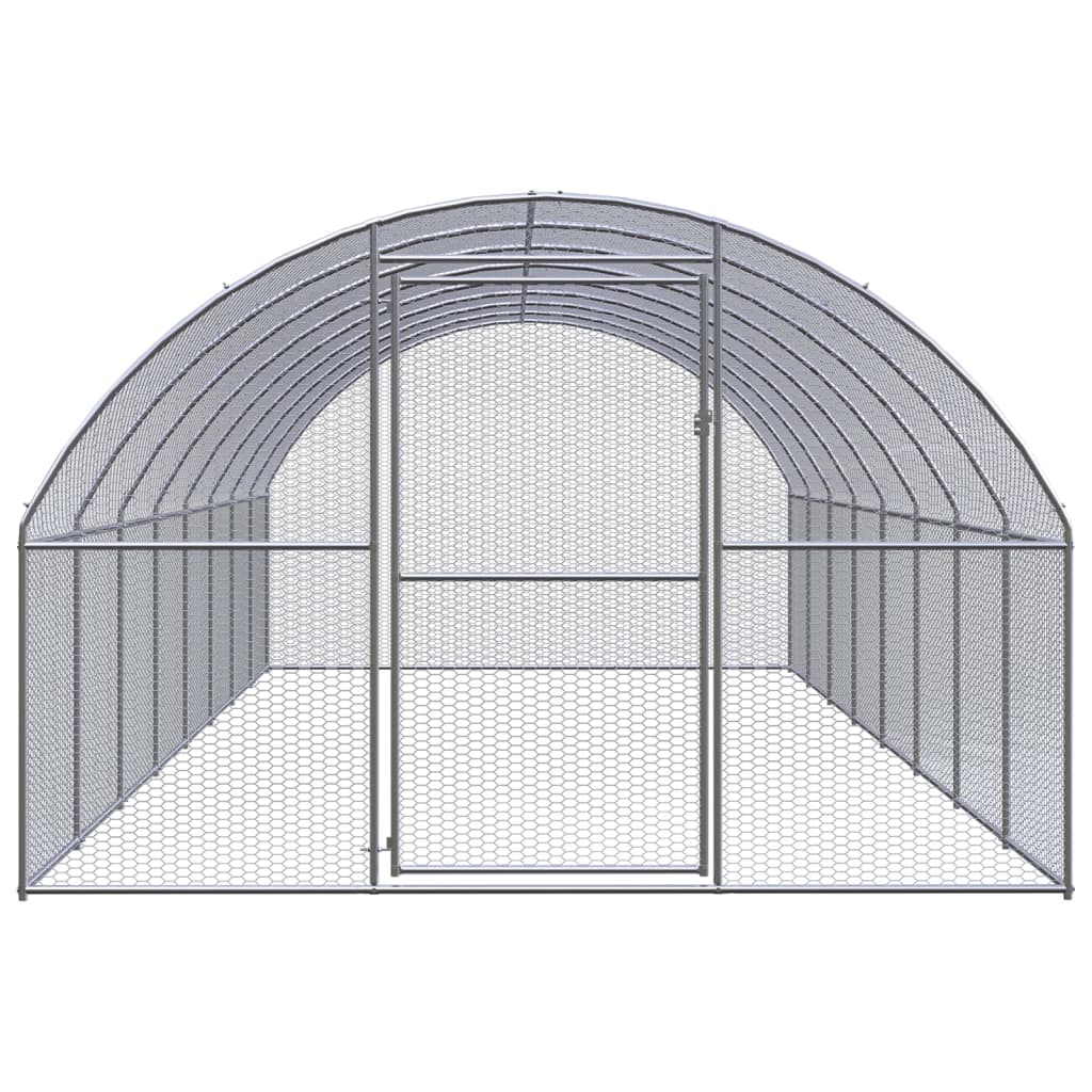 Outdoor Chicken Coop 3x8x2 m Galvanised Steel