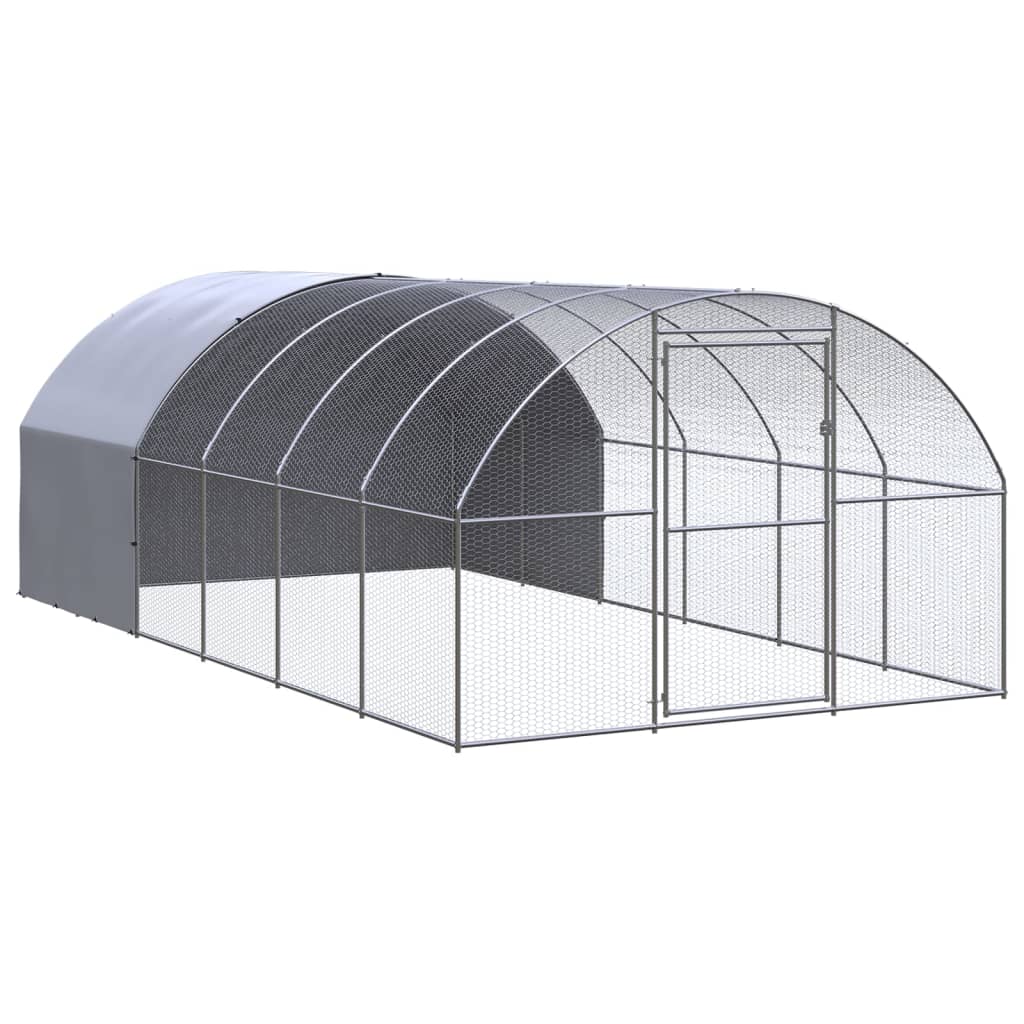 Outdoor Chicken Coop 3x6x2 m Galvanised Steel