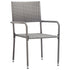 Garden Dining Chairs 2 pcs Stackable Grey Poly Rattan