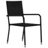 Garden Dining Chairs 4 pcs Stackable Black Poly Rattan