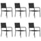 Garden Dining Chairs 6 pcs Stackable Black Poly Rattan