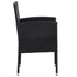 Garden Chairs with Cream White Cushions 2 pcs Black Poly Rattan