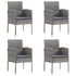 Garden Chairs with Dark Grey Cushions 4 pcs Grey Poly Rattan