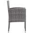 Garden Chairs with Dark Grey Cushions 4 pcs Grey Poly Rattan