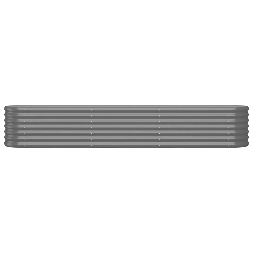 Garden Raised Bed Powder-Coated Steel 224x40x36 cm Grey