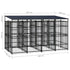 Outdoor Dog Kennel with Roof Steel 7.37 m²