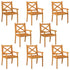 Outdoor Dining Chairs 8 pcs Solid Wood Acacia